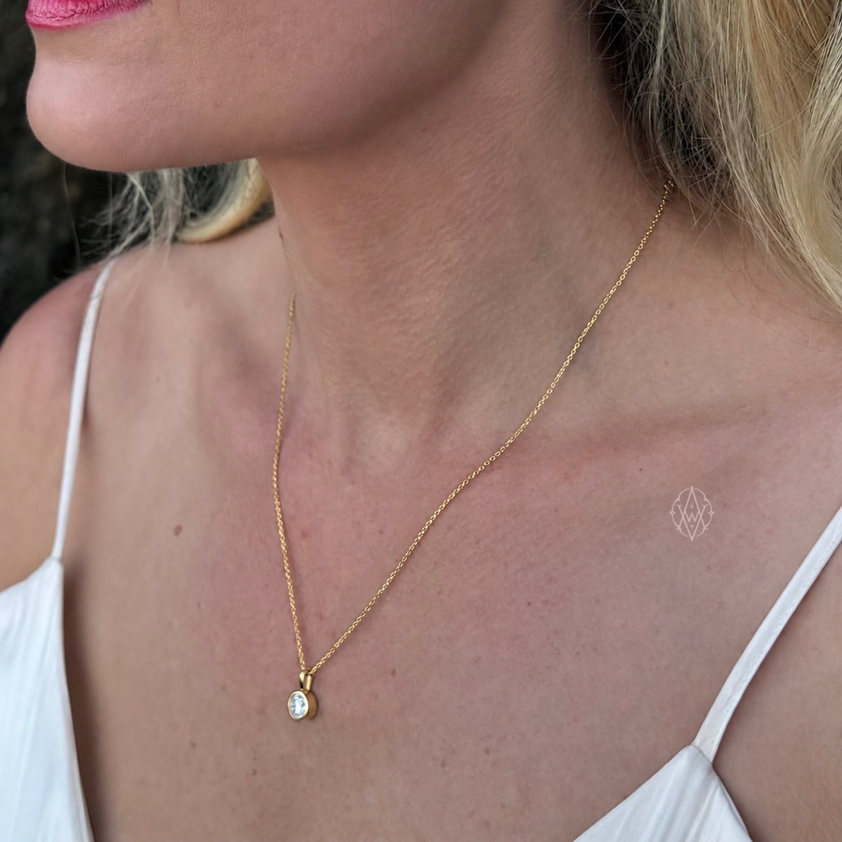 Timekept Bezel-Set Diamond Necklace