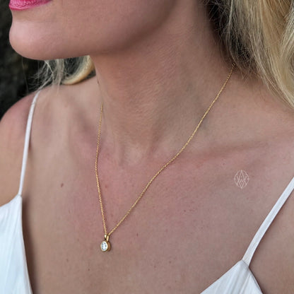 Timekept Bezel-Set Diamond Necklace