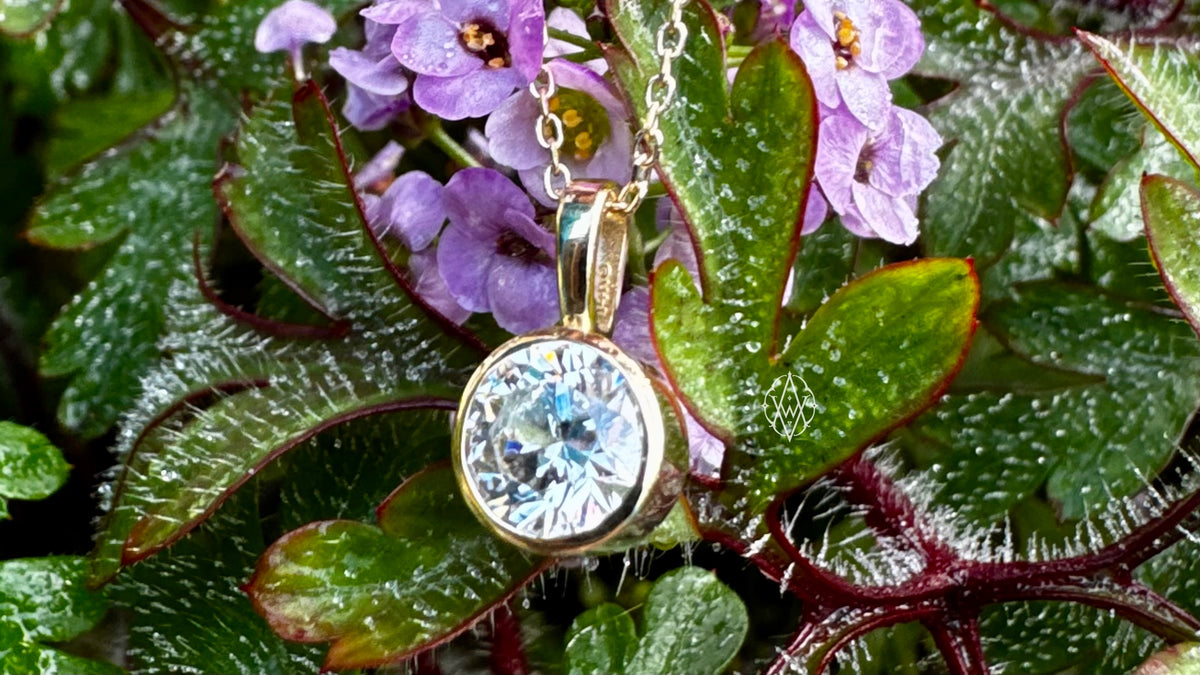 Timekept Bezel-Set Diamond Necklace