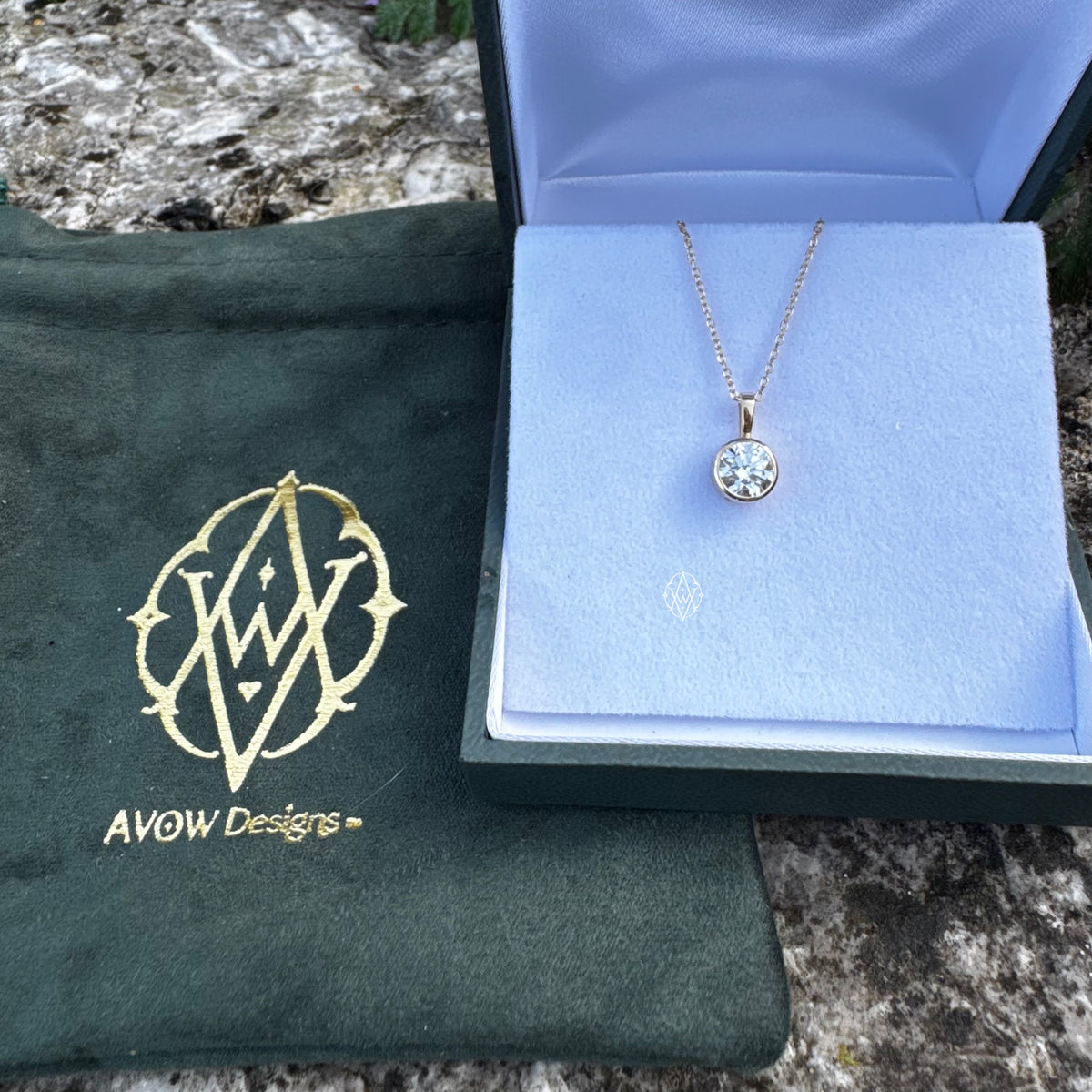 Timekept Bezel-Set Diamond Necklace