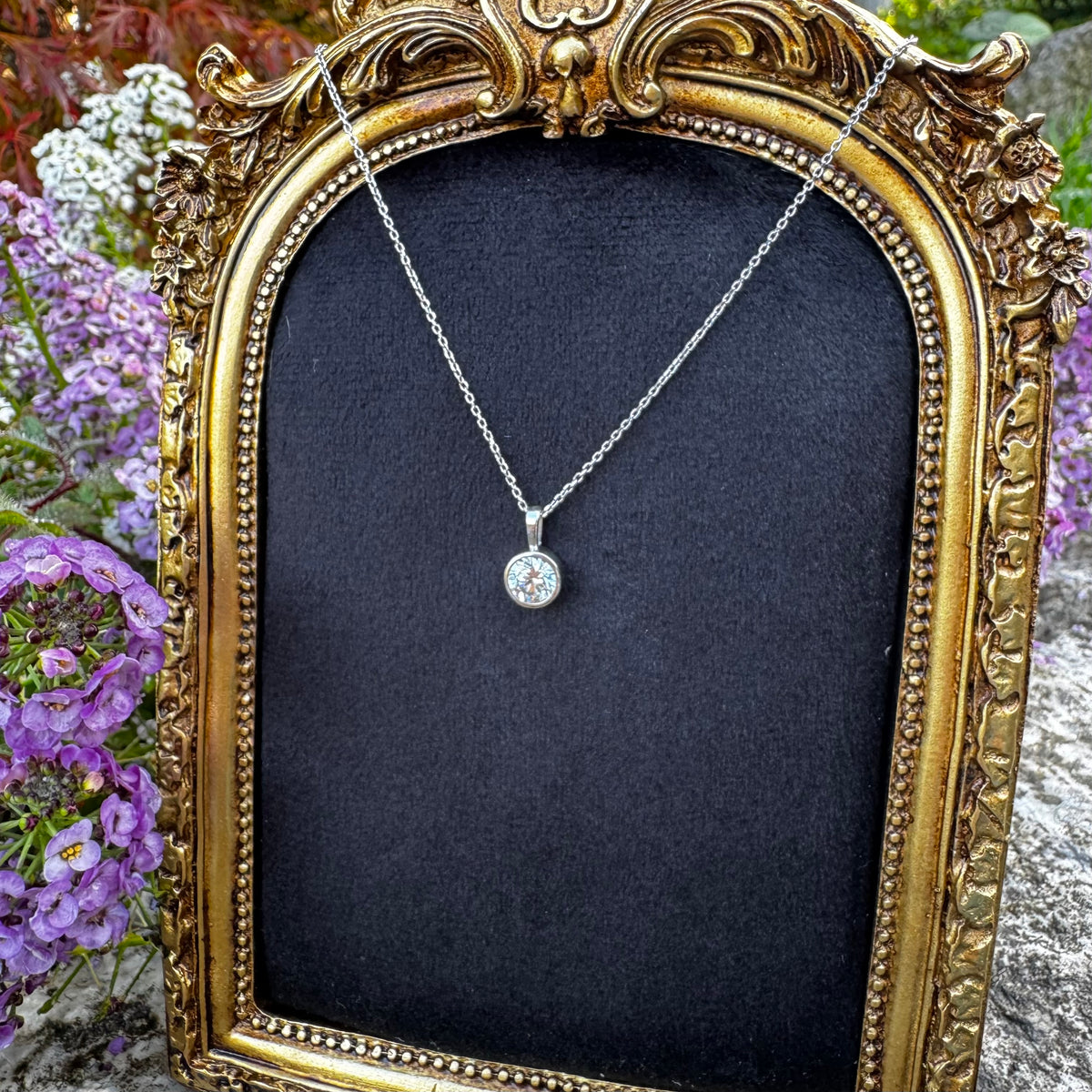 Timekept Bezel-Set Diamond Necklace